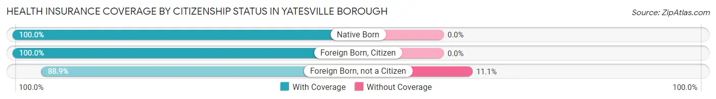Health Insurance Coverage by Citizenship Status in Yatesville borough