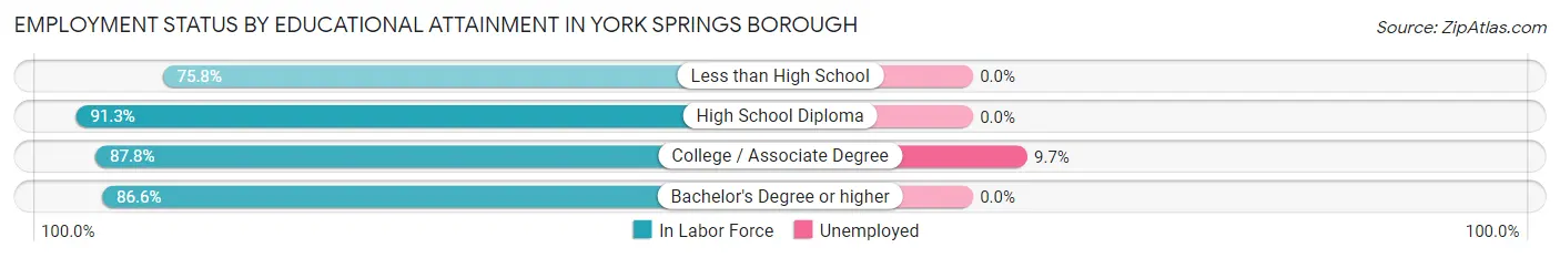 Employment Status by Educational Attainment in York Springs borough