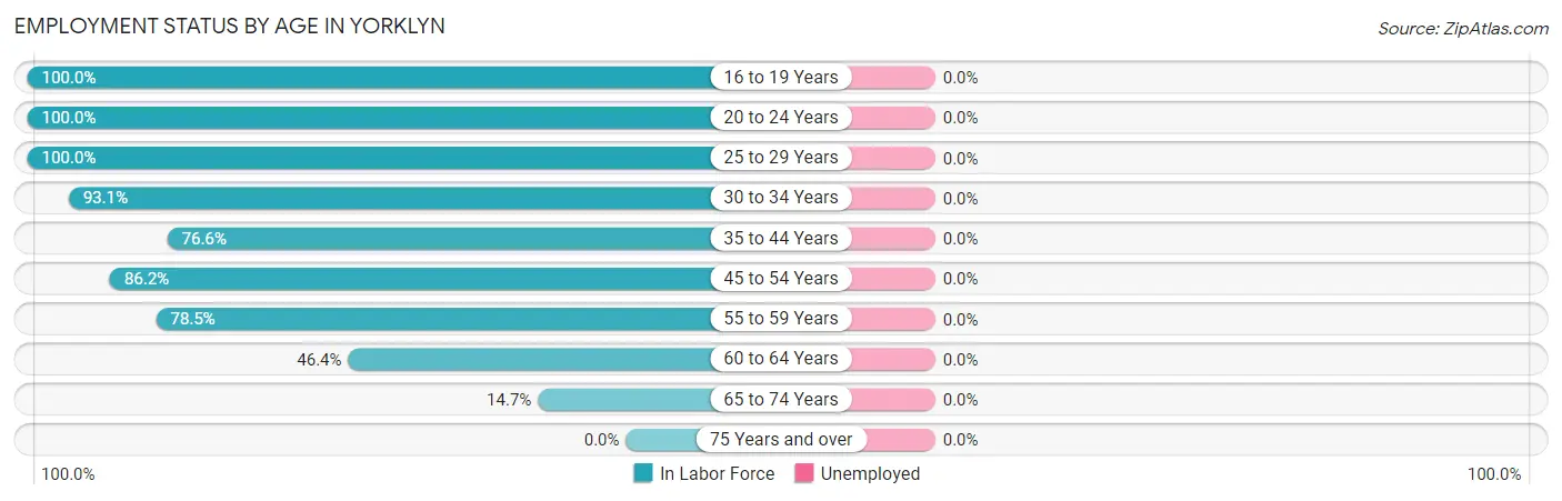 Employment Status by Age in Yorklyn