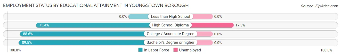 Employment Status by Educational Attainment in Youngstown borough