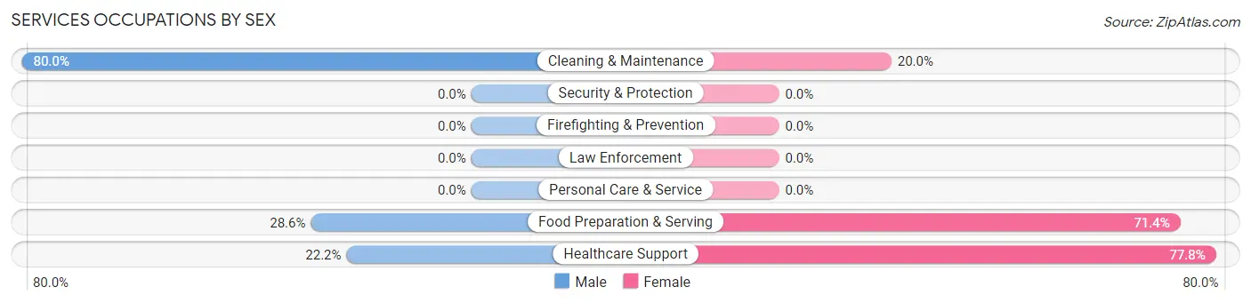 Services Occupations by Sex in Youngstown borough