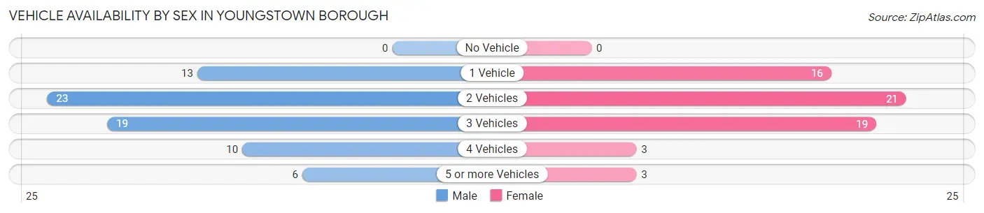 Vehicle Availability by Sex in Youngstown borough