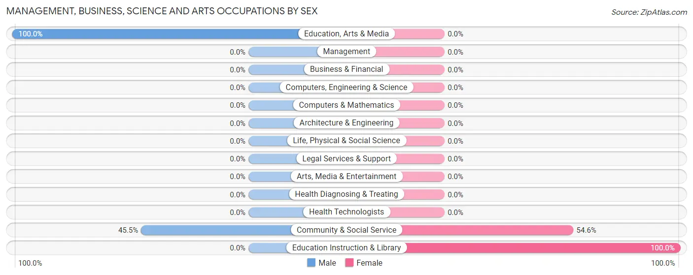 Management, Business, Science and Arts Occupations by Sex in Aceitunas
