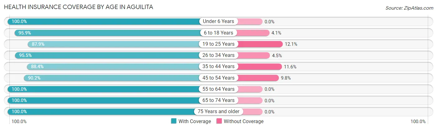 Health Insurance Coverage by Age in Aguilita