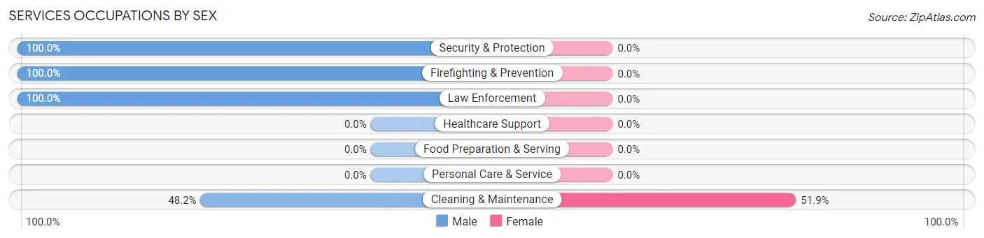 Services Occupations by Sex in Alianza