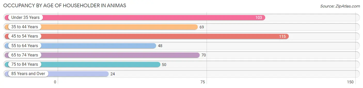 Occupancy by Age of Householder in Animas