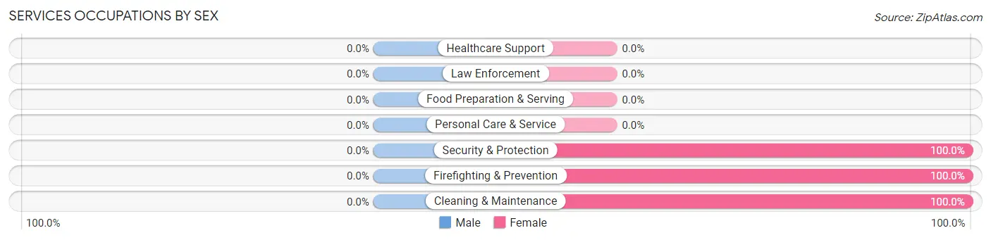 Services Occupations by Sex in Animas