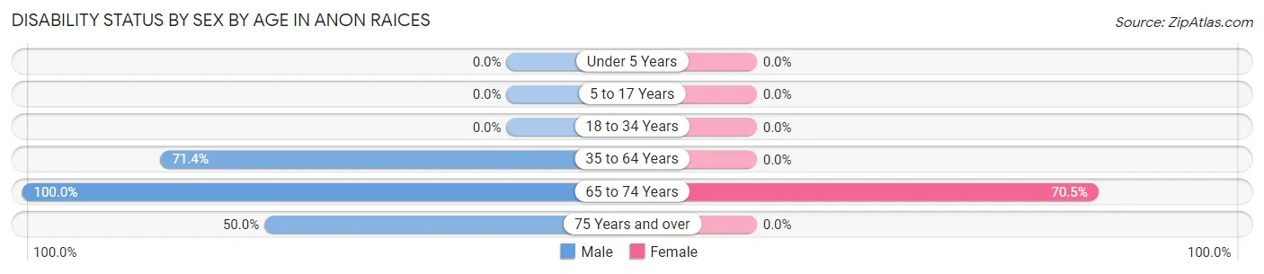 Disability Status by Sex by Age in Anon Raices