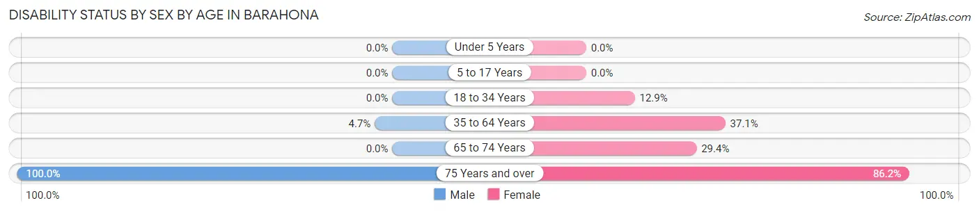 Disability Status by Sex by Age in Barahona