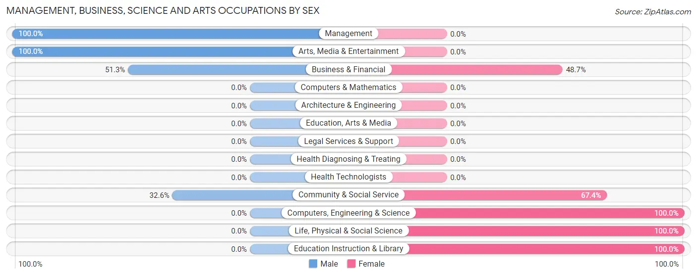 Management, Business, Science and Arts Occupations by Sex in Boqueron comunidad Cabo Rojo Municipio