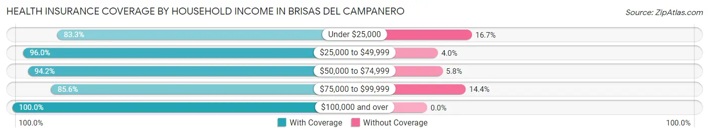 Health Insurance Coverage by Household Income in Brisas del Campanero