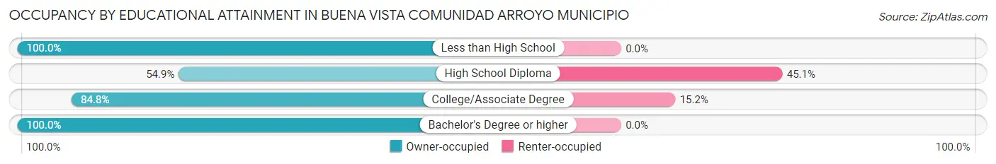 Occupancy by Educational Attainment in Buena Vista comunidad Arroyo Municipio