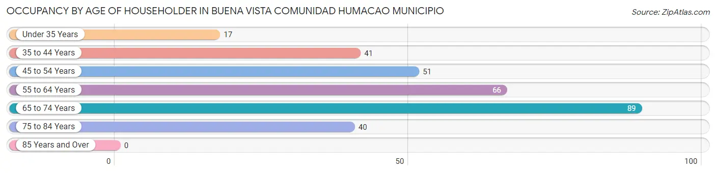 Occupancy by Age of Householder in Buena Vista comunidad Humacao Municipio