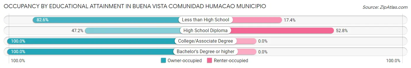 Occupancy by Educational Attainment in Buena Vista comunidad Humacao Municipio