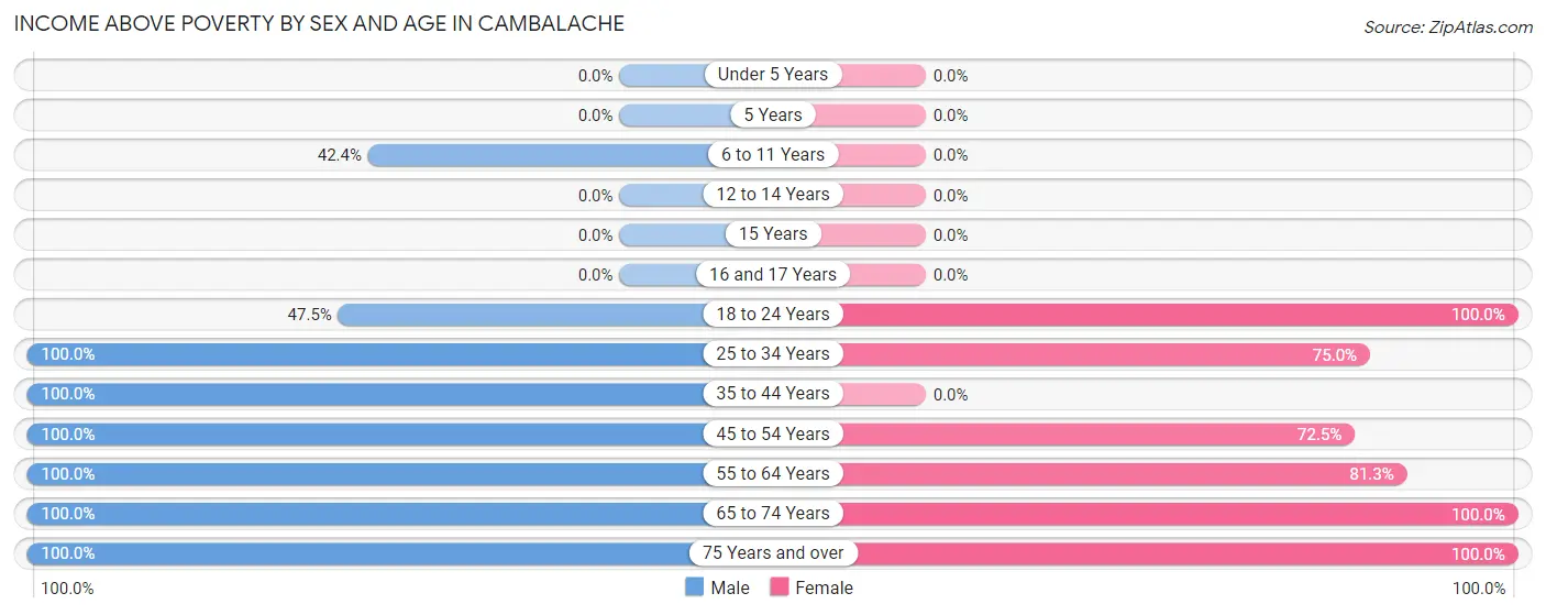 Income Above Poverty by Sex and Age in Cambalache