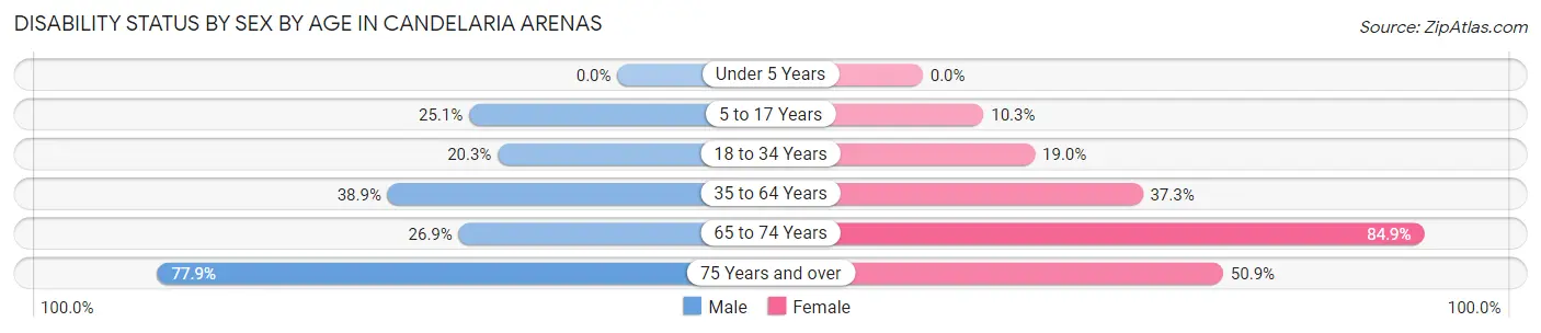 Disability Status by Sex by Age in Candelaria Arenas