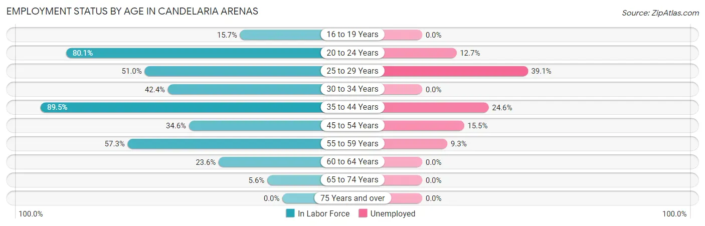 Employment Status by Age in Candelaria Arenas