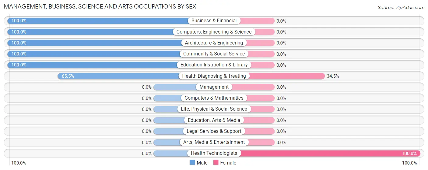 Management, Business, Science and Arts Occupations by Sex in Capitanejo