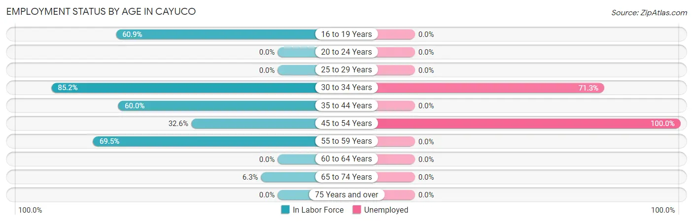 Employment Status by Age in Cayuco