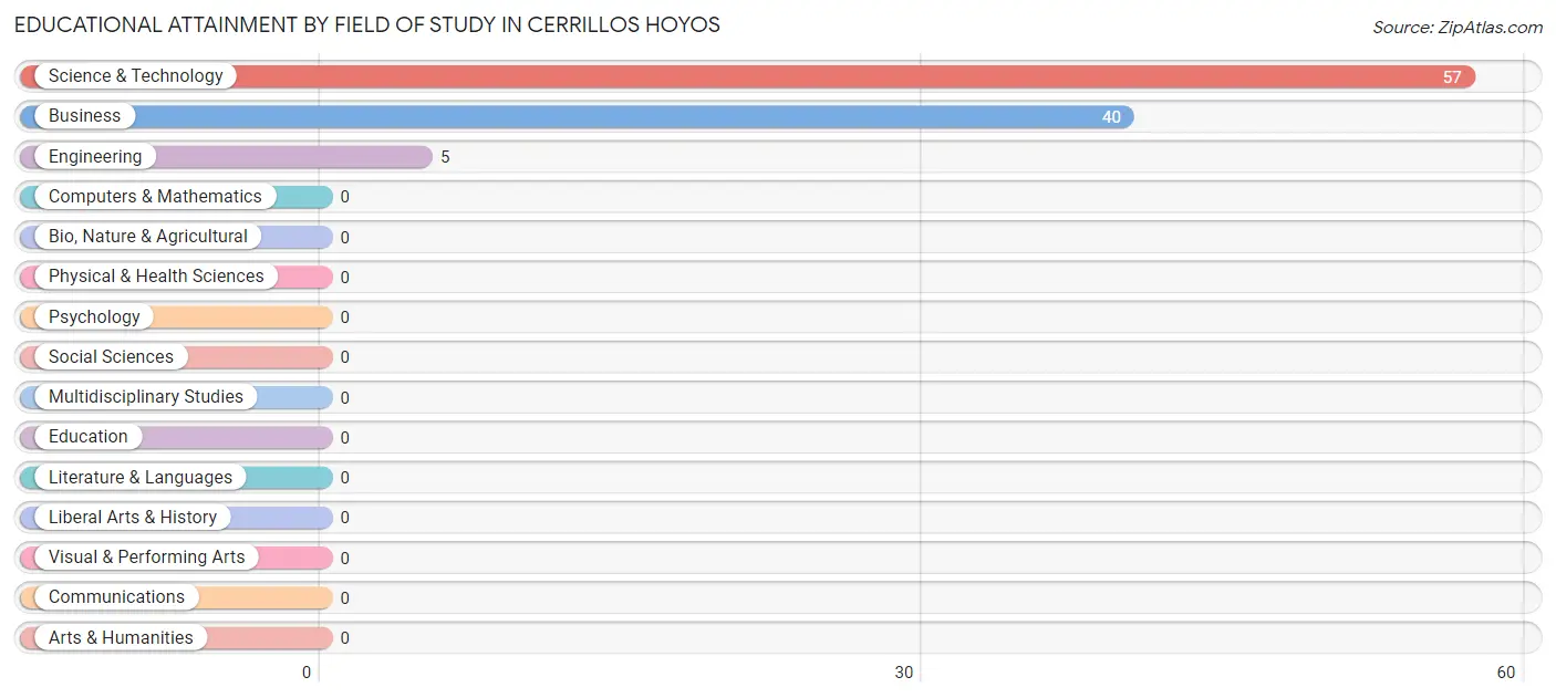 Educational Attainment by Field of Study in Cerrillos Hoyos