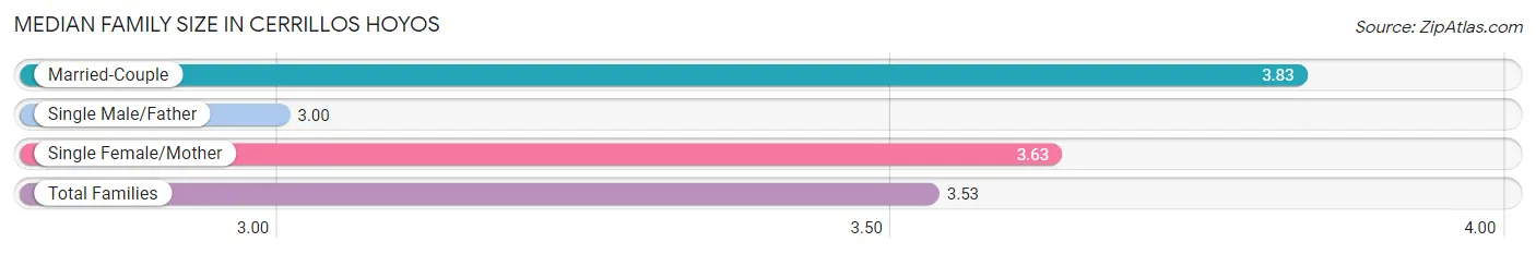 Median Family Size in Cerrillos Hoyos