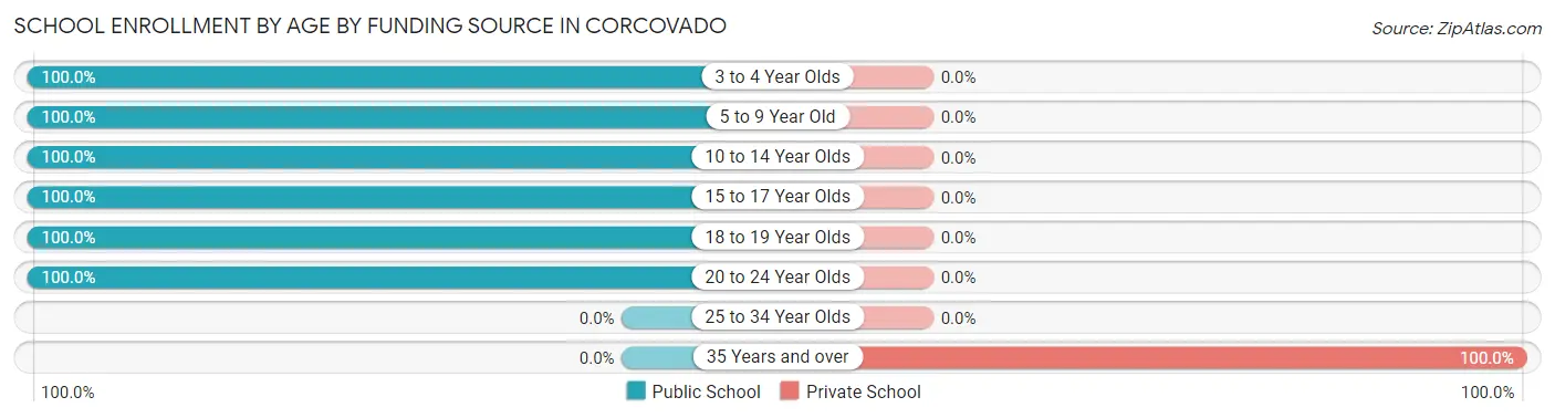 School Enrollment by Age by Funding Source in Corcovado