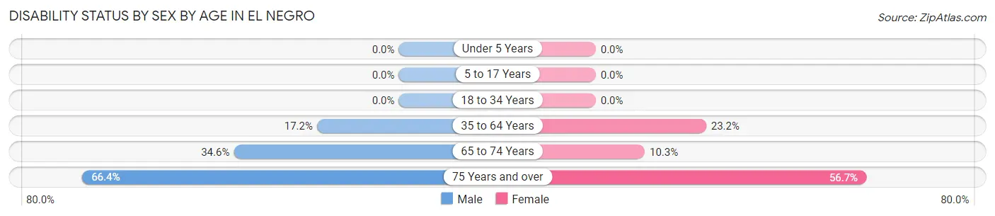 Disability Status by Sex by Age in El Negro