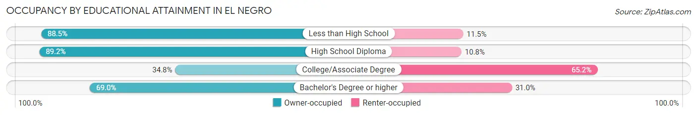 Occupancy by Educational Attainment in El Negro