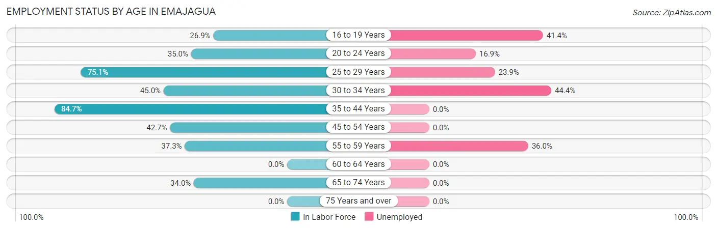 Employment Status by Age in Emajagua