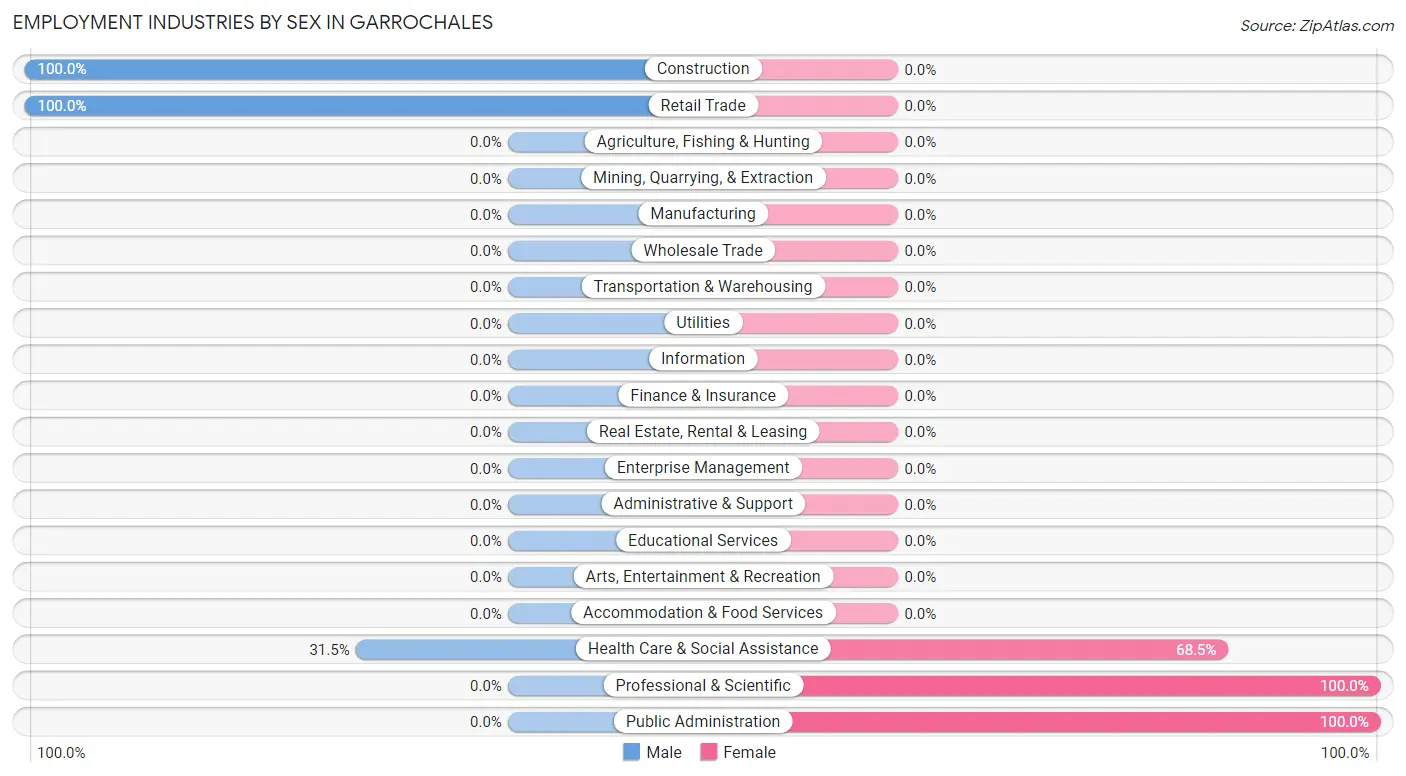 Employment Industries by Sex in Garrochales