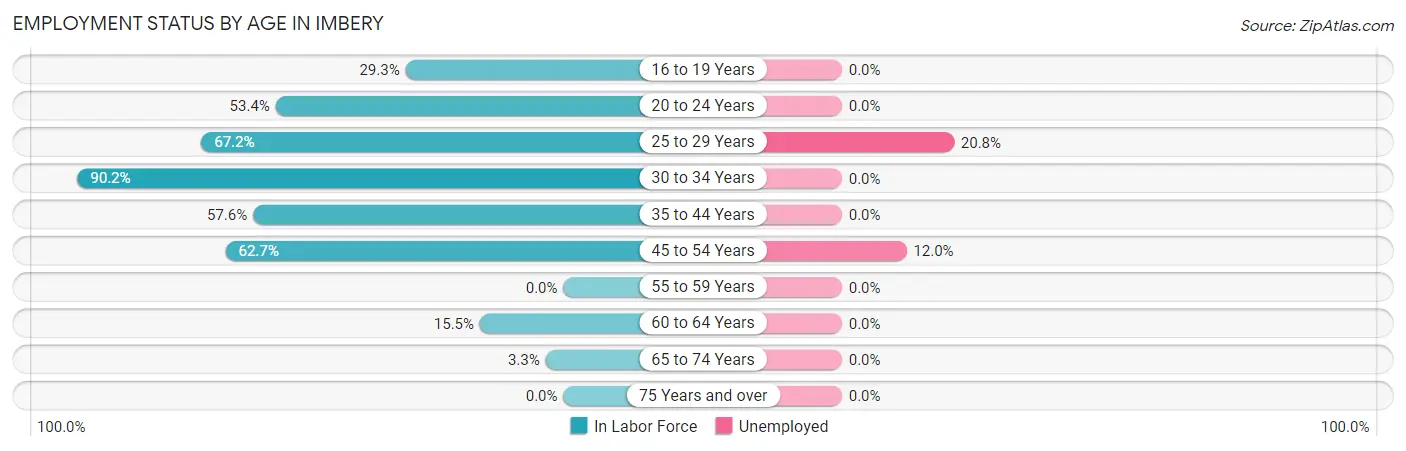 Employment Status by Age in Imbery