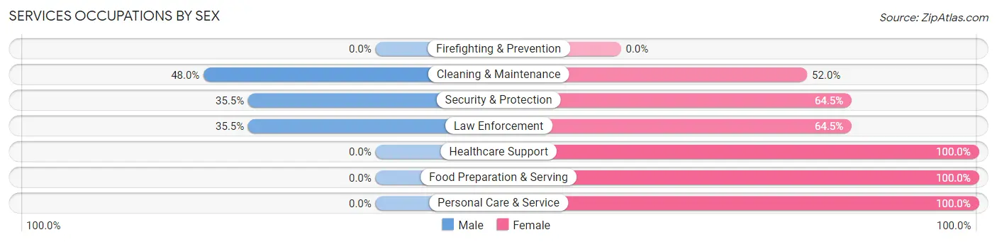 Services Occupations by Sex in Imbery