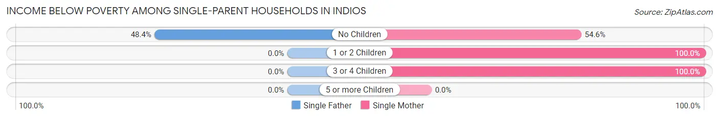 Income Below Poverty Among Single-Parent Households in Indios