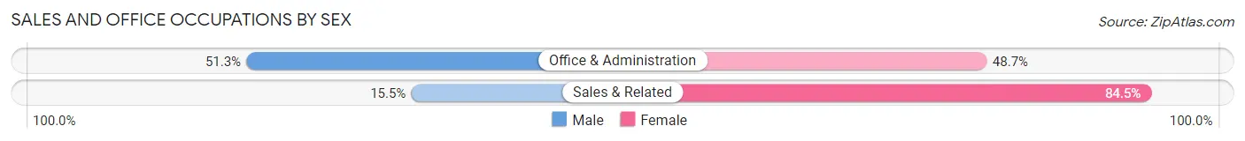 Sales and Office Occupations by Sex in Ingenio