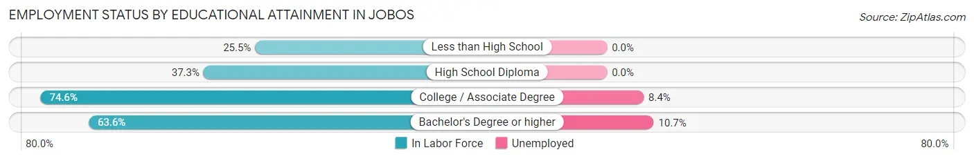 Employment Status by Educational Attainment in Jobos