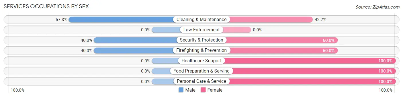 Services Occupations by Sex in Jobos