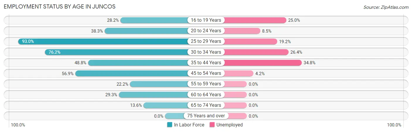 Employment Status by Age in Juncos