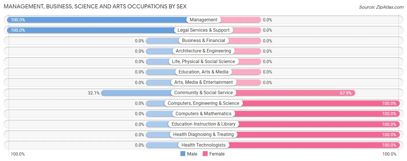 Management, Business, Science and Arts Occupations by Sex in La Alianza