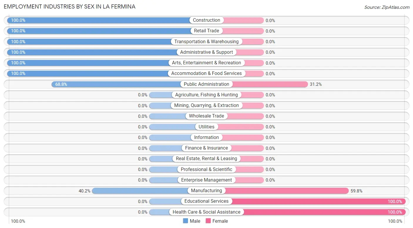 Employment Industries by Sex in La Fermina