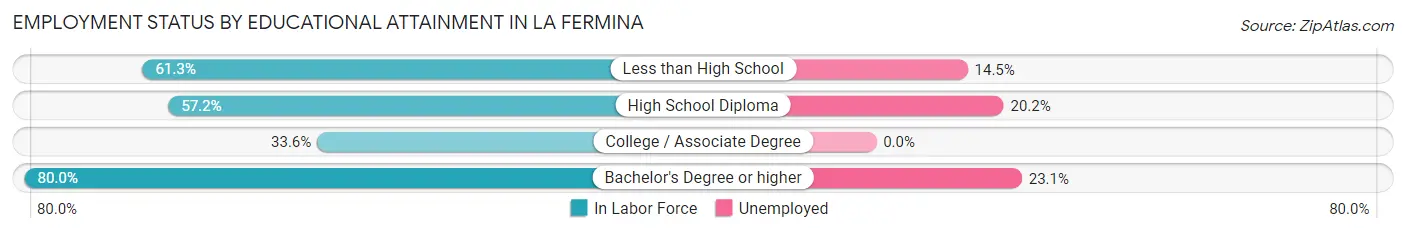 Employment Status by Educational Attainment in La Fermina