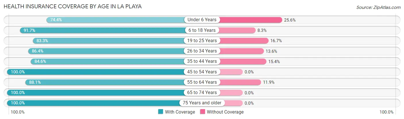 Health Insurance Coverage by Age in La Playa