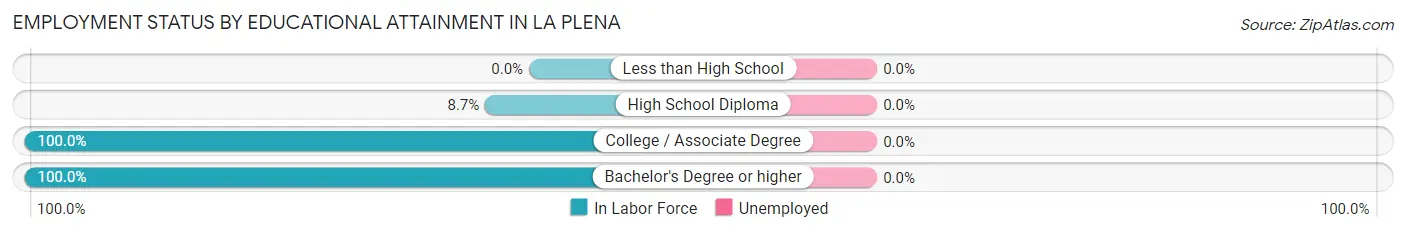 Employment Status by Educational Attainment in La Plena