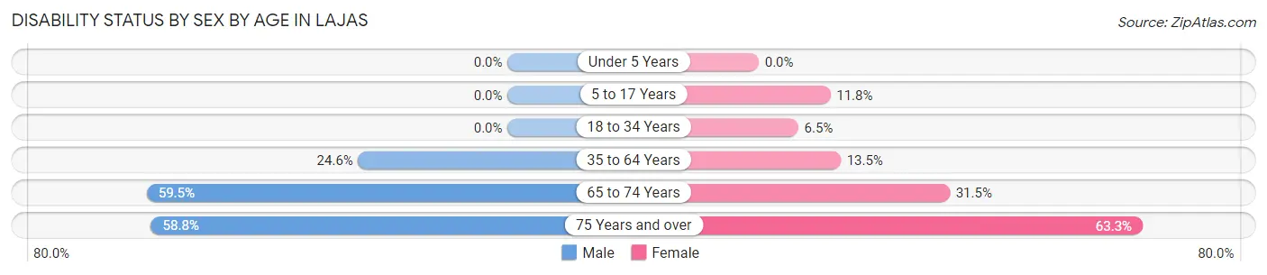Disability Status by Sex by Age in Lajas