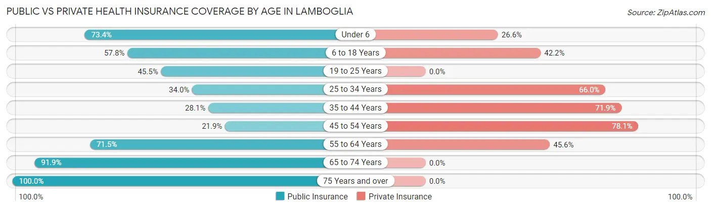 Public vs Private Health Insurance Coverage by Age in Lamboglia