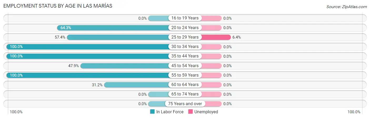 Employment Status by Age in Las Marías