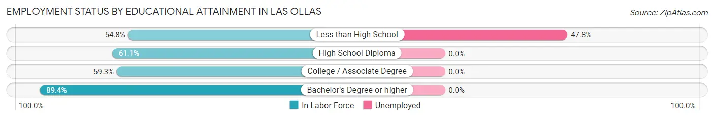 Employment Status by Educational Attainment in Las Ollas