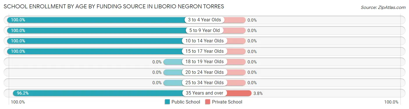 School Enrollment by Age by Funding Source in Liborio Negron Torres