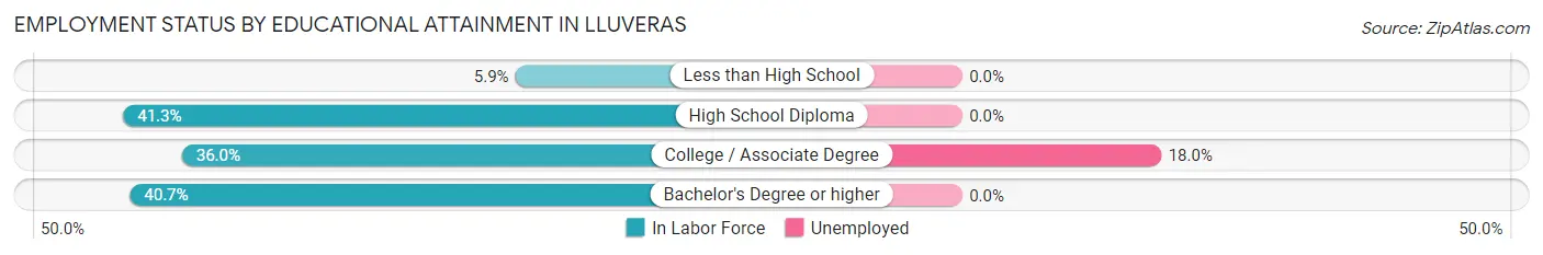 Employment Status by Educational Attainment in Lluveras