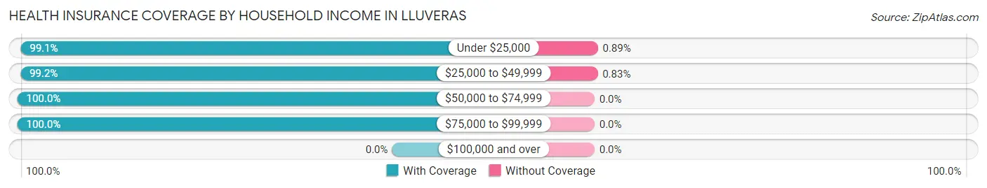 Health Insurance Coverage by Household Income in Lluveras