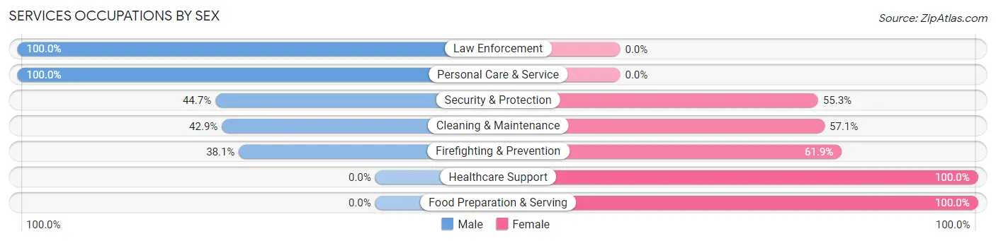 Services Occupations by Sex in Loiza